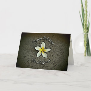 Tarjetas de felicitación plumeria Happy Holidays d