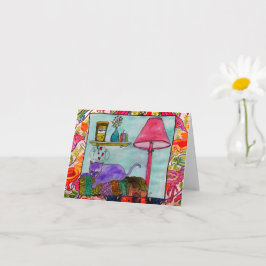 Tarjetas de felicitación por pintar gatos capricho