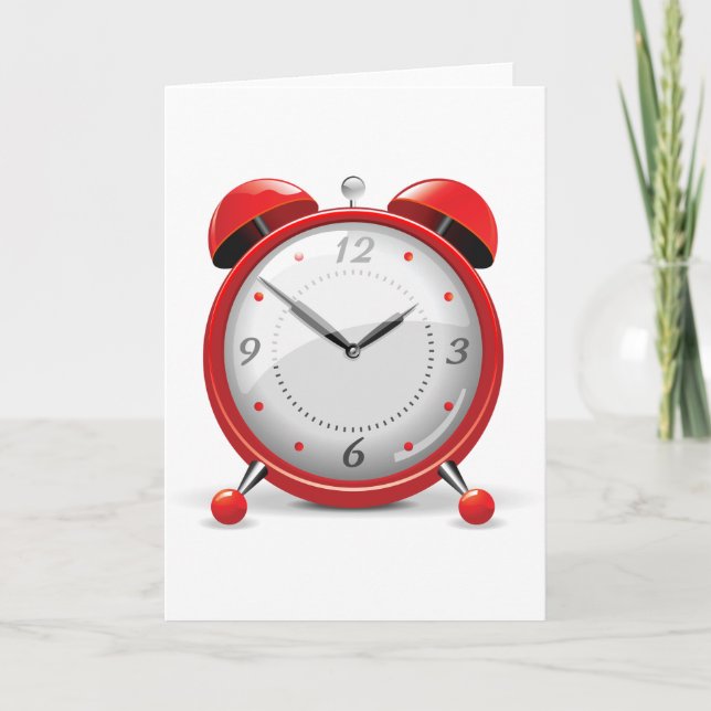 Tarjetas de felicitación Red Alarm Clock (Anverso)