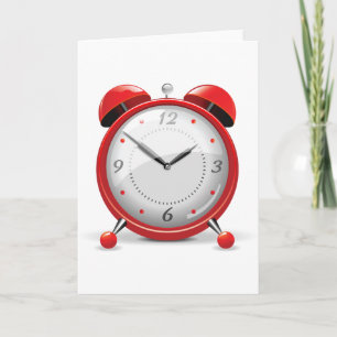 Tarjetas de felicitación Red Alarm Clock
