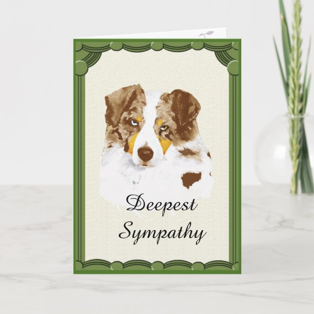 Tarjetas de felicitación Red Merle Aussie Sympathy (Anverso)