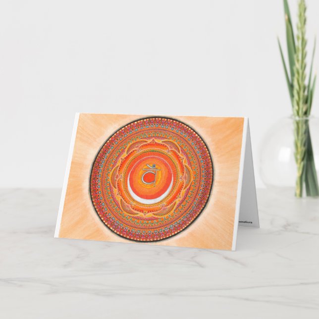 Tarjetas de felicitación Sacral Chakra Mandala (Anverso)