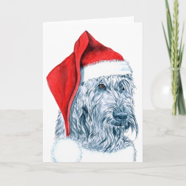 Tarjetas de felicitación Santa Labradoodle (Anverso)