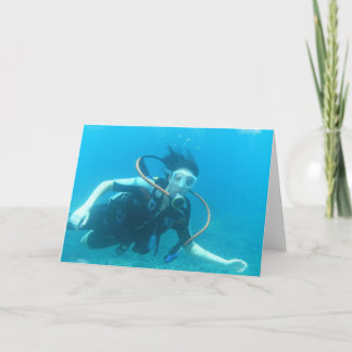 Tarjetas de felicitación Scuba Chica