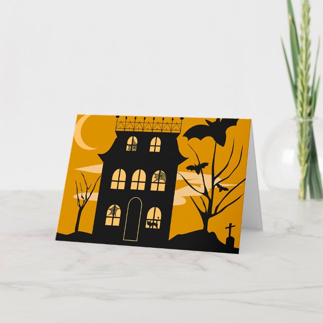 Tarjetas de felicitación Silhouette Halloween Hous (Subido por el creador)
