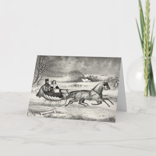 Tarjetas de felicitación Sleigh Ride (Anverso)