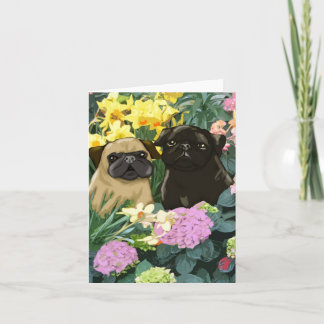 Tarjetas de felicitación Spring Pugs