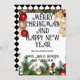 Tarjetas de felicitación Tarjeta navideña blanca d