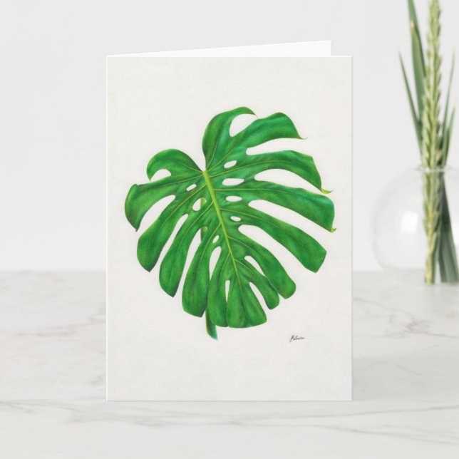 Tarjetas de felicitación tropicales de la hoja de (Anverso)
