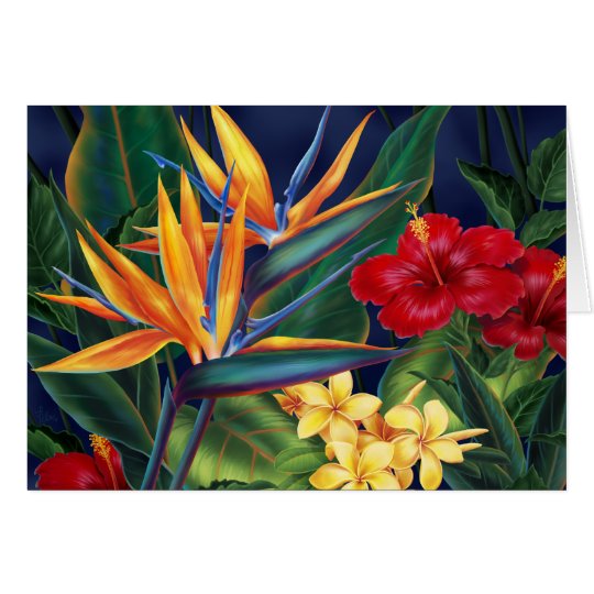 Tarjetas de felicitación tropicales del paraíso