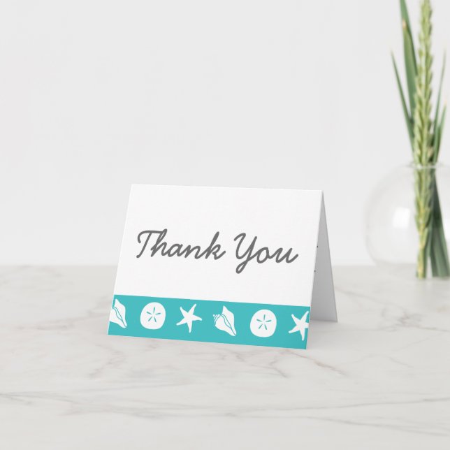 Tarjetas de felicitación veraniega en Turquesa (Anverso)