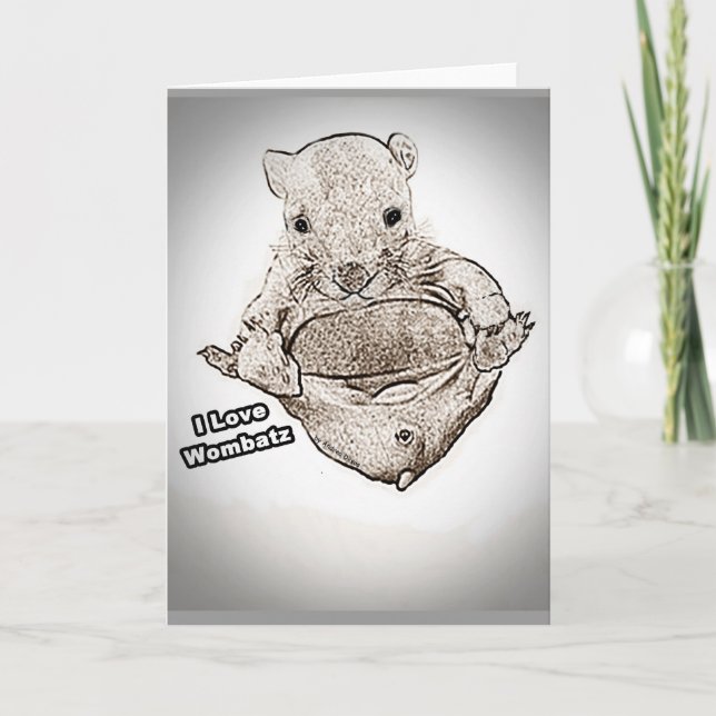 Tarjetas de felicitación Wombat Joey (Anverso)