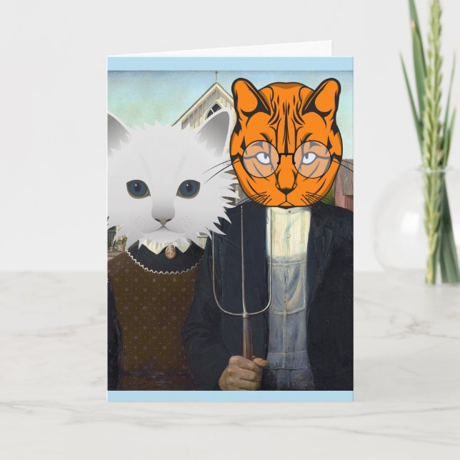 TARJETAS DE FELICITACIONES DE BODA DE GATO (Anverso)