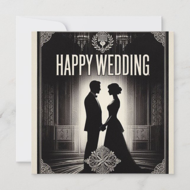 Tarjetas de Felicitaciones de Boda Feliz (Anverso)