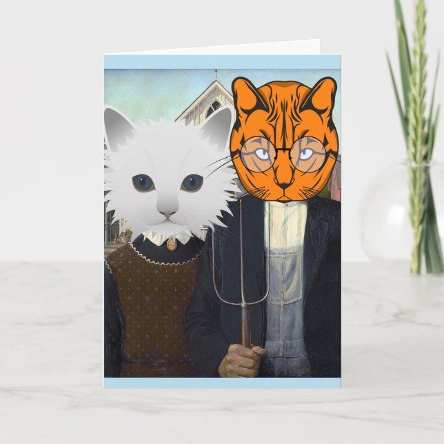 TARJETAS DE FELICITACIONES DE BODAS DE GATO DIVERT (Anverso)