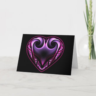 Tarjetas de felicitaciones fractales del corazón d