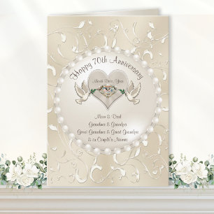 Tarjetas de Feliz 70 Aniversario de Boda para Padr