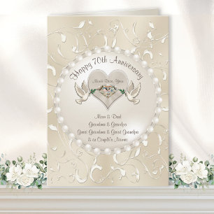 Tarjetas de Feliz 70 Aniversario de Bodas para Pad