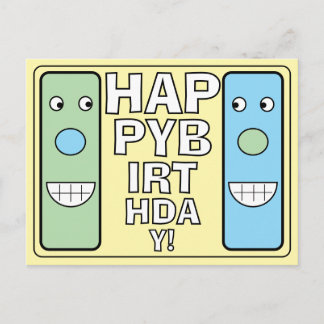 Tarjetas de Feliz Cumpleaños con Caras de Dibujos