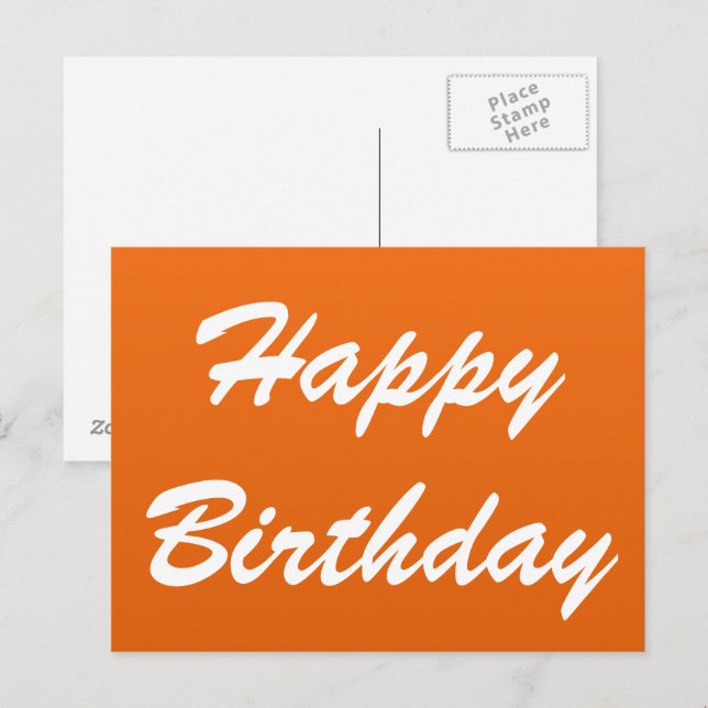 Tarjetas de Feliz Cumpleaños Naranjas (Anverso / Reverso)