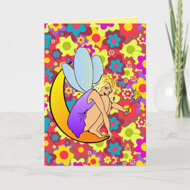 Tarjetas de Feliz Cumpleaños para Niña HADA PIXIE (Anverso)