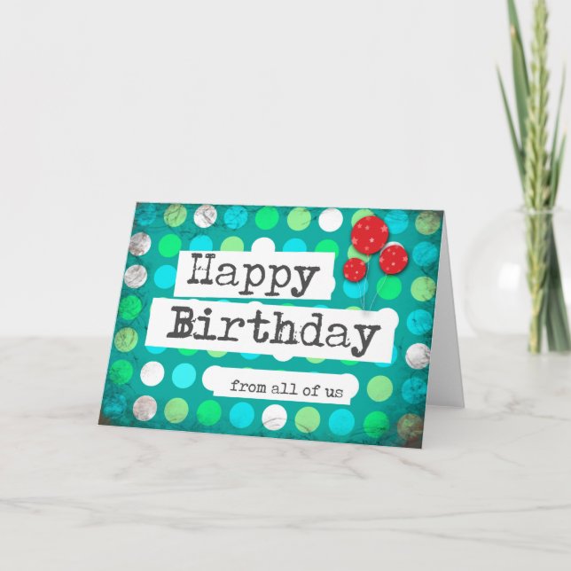 tarjetas de feliz cumpleaños rojas azules corporat (Anverso)