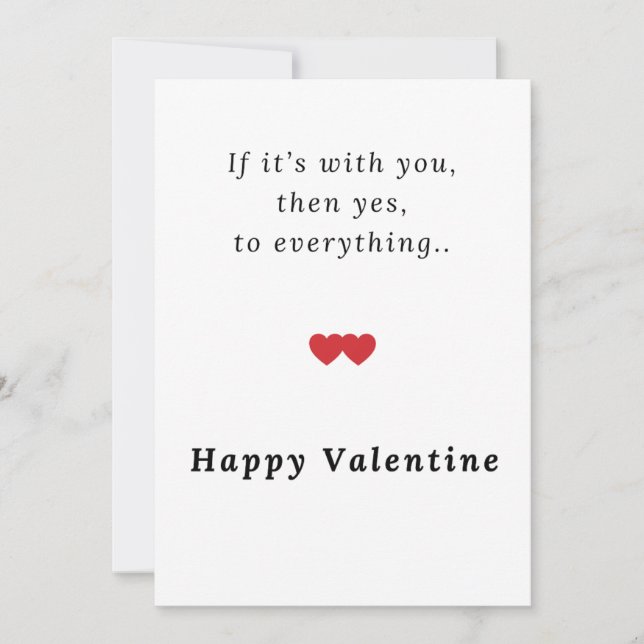 Tarjetas de Feliz Día de San Valentín Simples | Sa (Anverso)