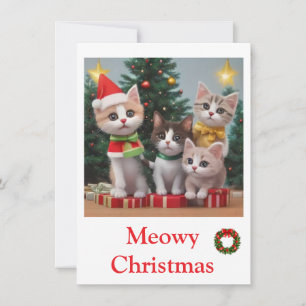 Tarjetas de Feliz Navidad de Animales gato