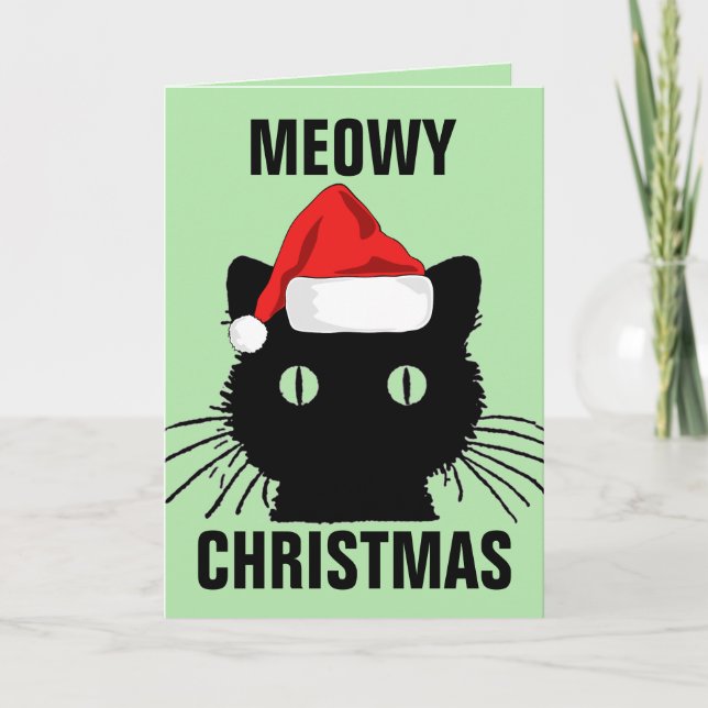 TARJETAS DE FELIZ NAVIDAD DE GATO MIAU (Anverso)