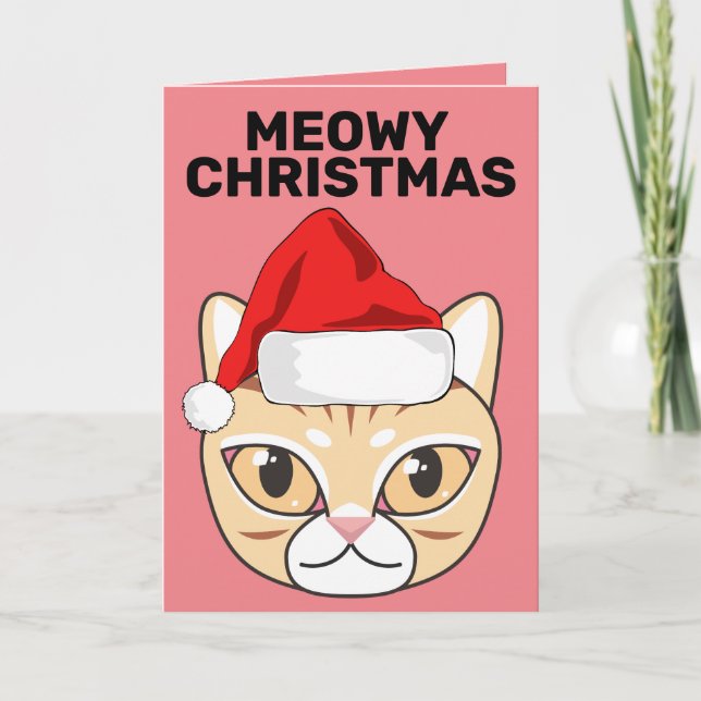 TARJETAS DE FELIZ NAVIDAD DIVERTIDAS DE GATO (Anverso)