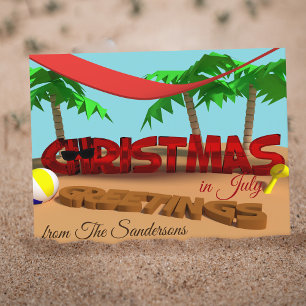 Tarjetas de Feliz Navidad en Julio Personalizadas