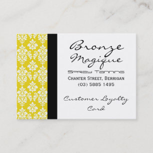 Tarjetas de fidelidad de cliente de Damask amarill