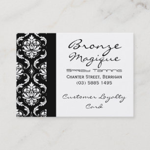 Tarjetas de fidelidad de clientes de Damask Black