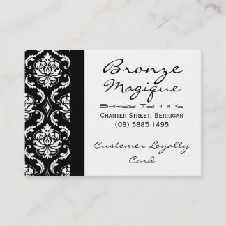 Tarjetas de fidelidad de clientes de Damask Black
