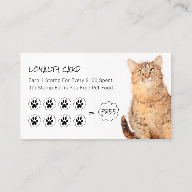Tarjetas de fidelidad de la tienda de Mascota de g (Reverso)