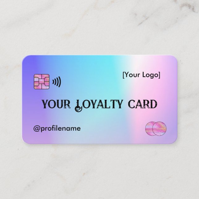 Tarjetas de fidelidad de salón de belleza Rainbow (Anverso)
