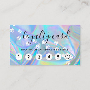 Tarjetas de fidelidad de servicio de Grooming Holo