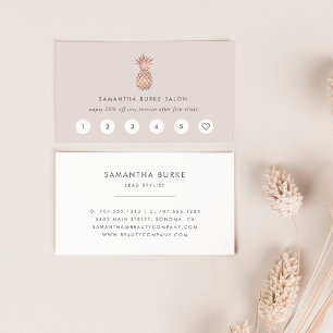 Tarjetas de fidelidad Faux Rosa Gold Pineapple
