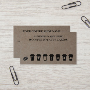 Tarjetas de fidelidad rusticas para la tienda de c