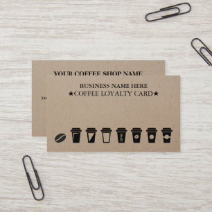 Tarjetas de fidelidad rusticas para la tienda de c