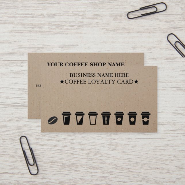 Tarjetas de fidelidad rusticas para la tienda de c (Anverso/Reverso In Situ)