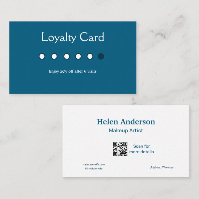 tarjetas de fidelización de salón de negocios clás (Anverso / Reverso)