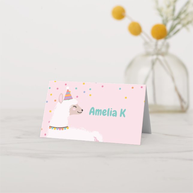 Tarjetas de fiesta de cumpleaños de Llama (Anverso)