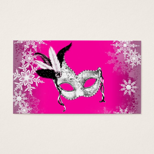 Tarjetas de fiesta de disfraz de copo de nieve ros (Frente)