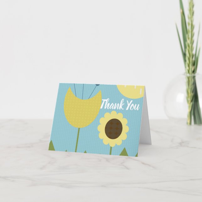 Tarjetas de fiesta de girasoles de agradecimiento  (Anverso)