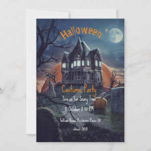 Tarjetas de Fiesta de Halloween de Casa Embrujada
