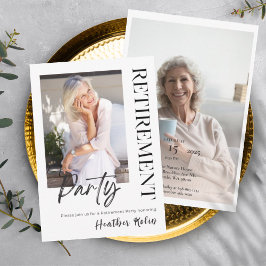 Tarjetas de Fiesta de retiro fotográfico de 2 eleg