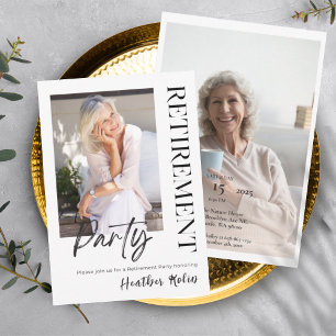 Tarjetas de Fiesta de retiro fotográfico de 2 eleg