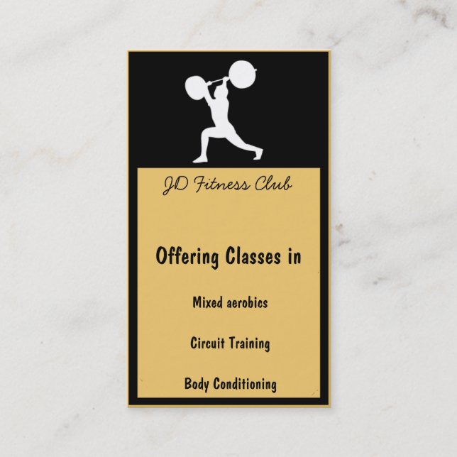 Tarjetas de Fitness Business (Anverso)