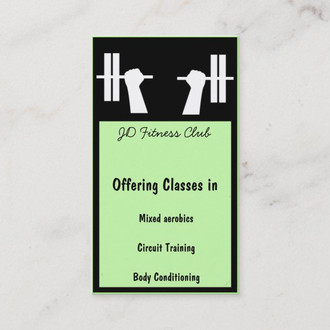 Tarjetas de Fitness Business (Anverso)